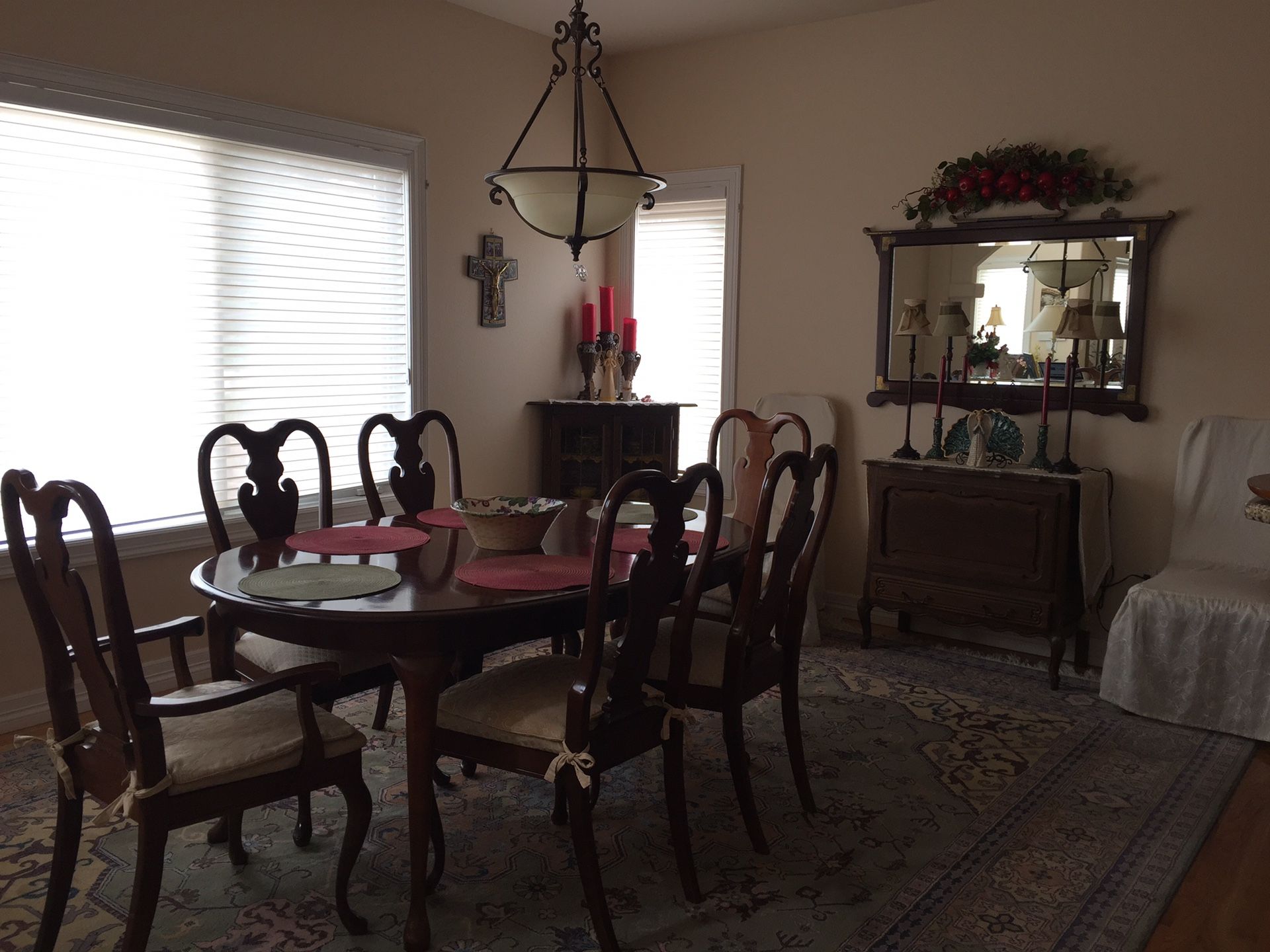 Solid Cherry Queen Ann Dining Set