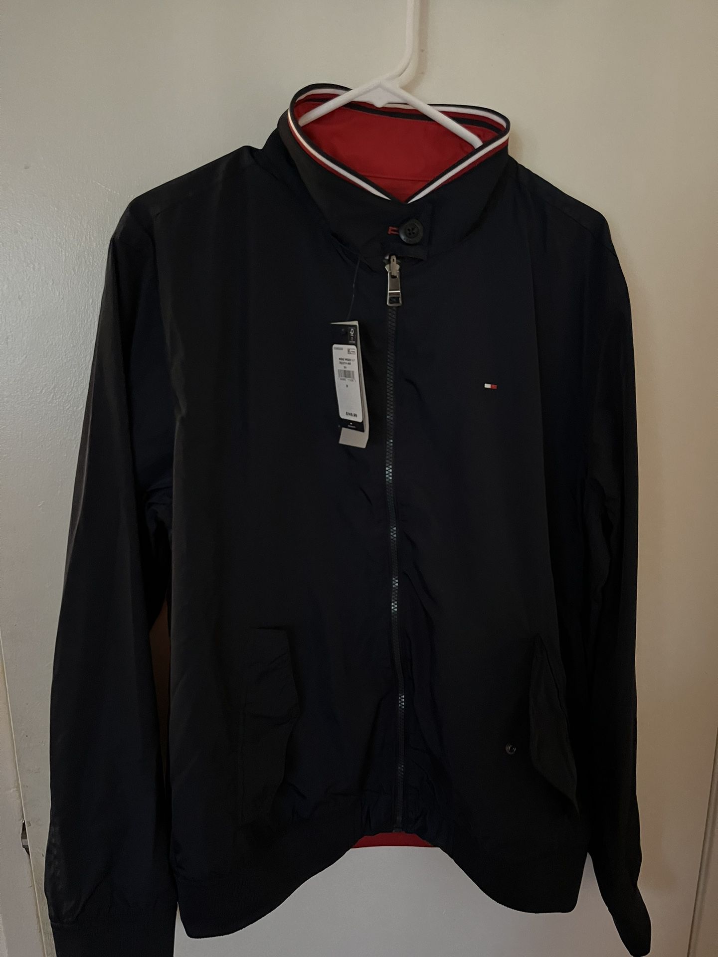 reversible tommy hilfiger windbreaker zip up jacket