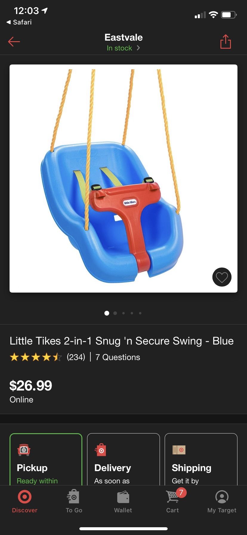 2 Little Tikes Swings