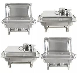 4 PACK CATERING STAINLESS STEEL CHAFER CHAFING DISH SETS 8 QT PARTY PACK Thumbnail