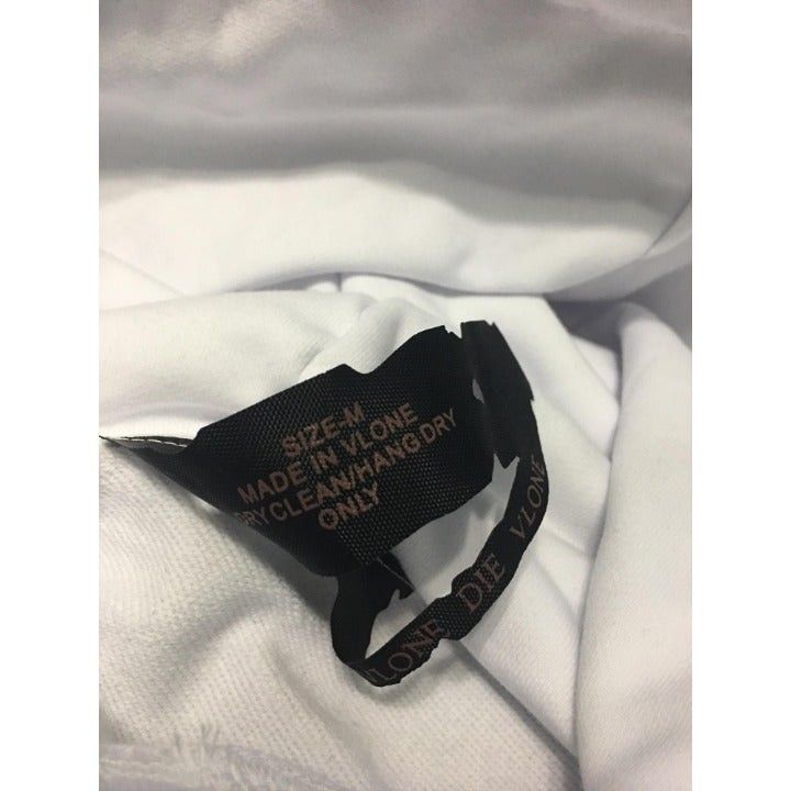 Vlone White And Yellow Logo Hoodie L
