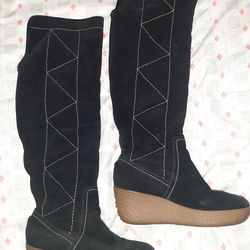 Michael Kors Black Suede Wedge Boots  Thumbnail