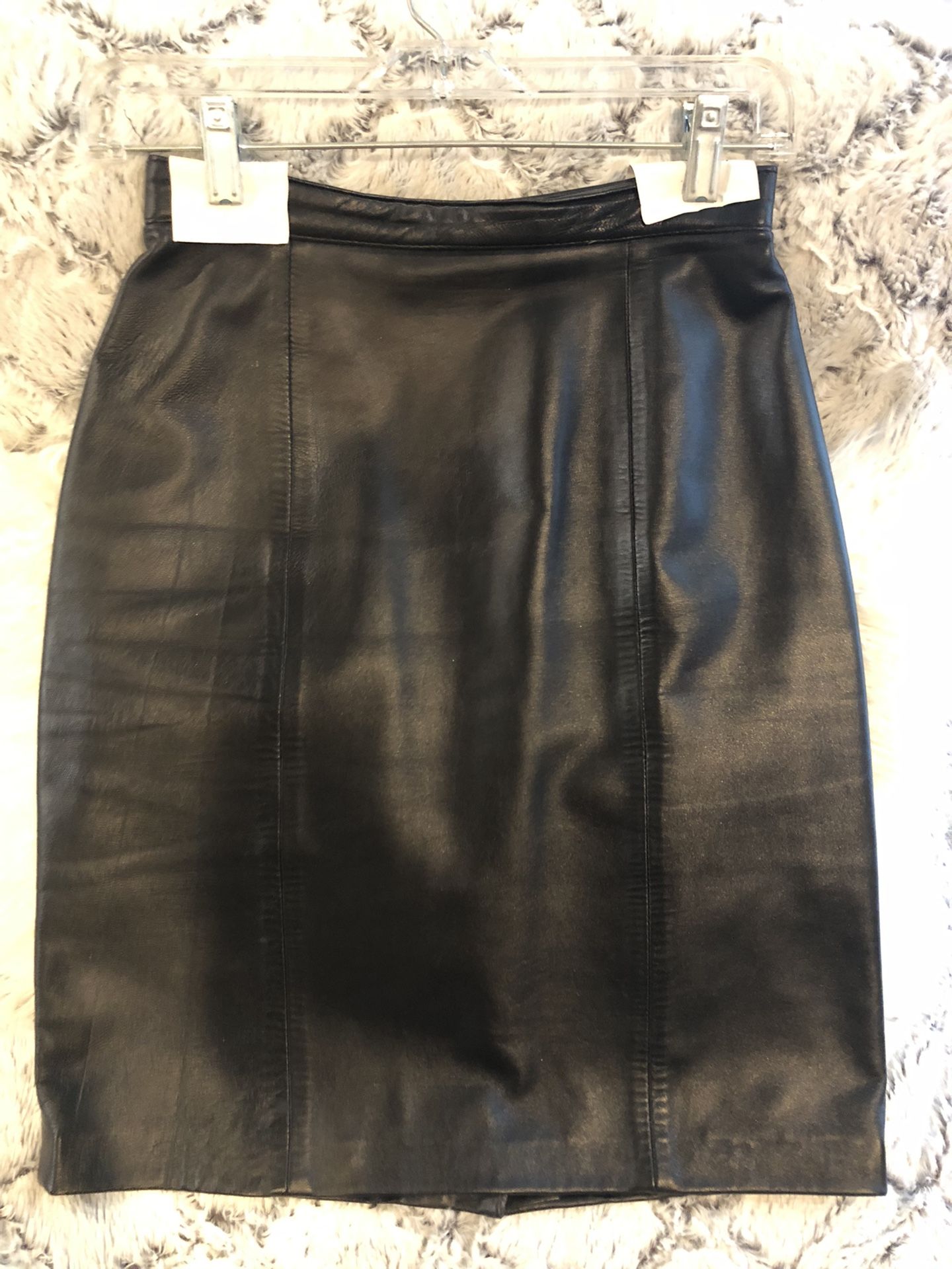 Real Leather Pencil Skirt