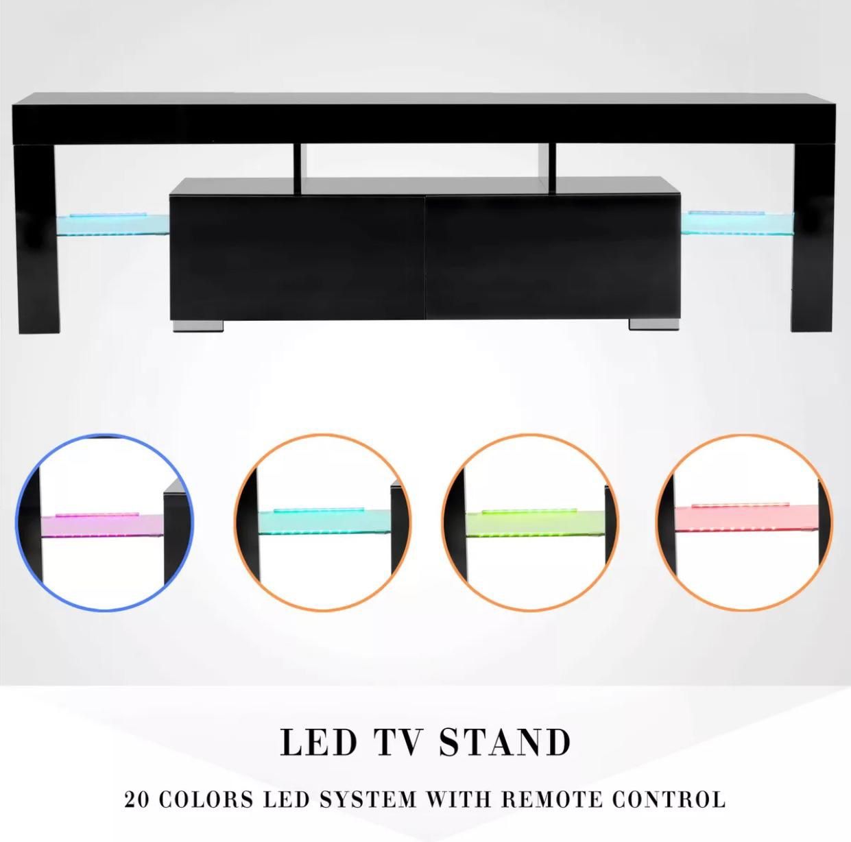 Brand new 63” TV stand entertainment center wall unit with L.E.D lights