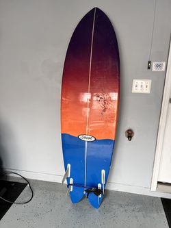 Retro Twin Fin Surfboard  Thumbnail