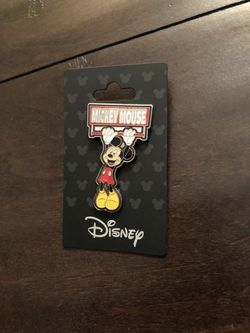 Disney, Mickey Mouse Hanging from Name Swinging Monogram International Disney Pin Thumbnail