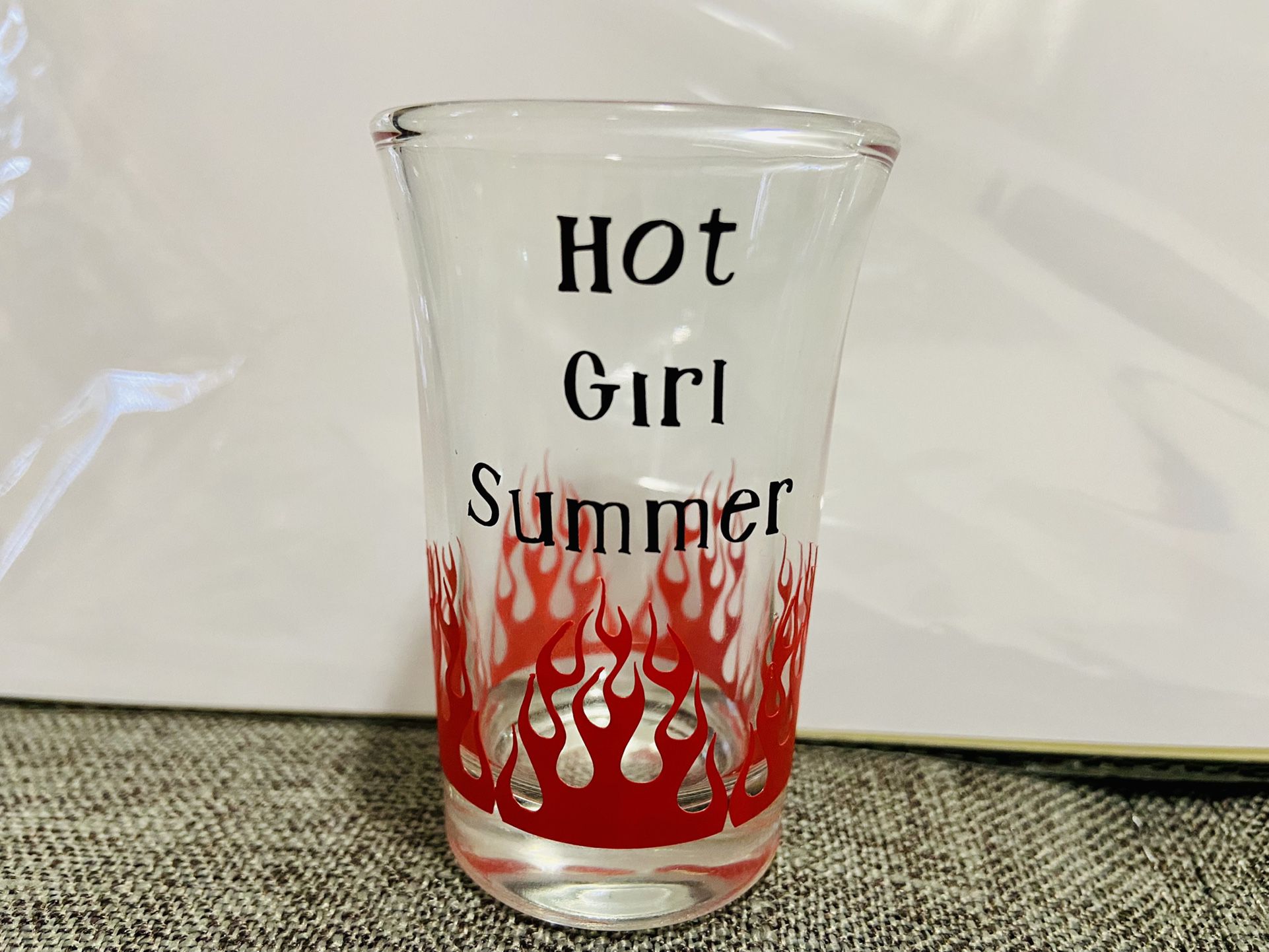 Shot Glass Set of 3 Heavy Glassware 1.5 fl oz Hot Girl Summer Handmade