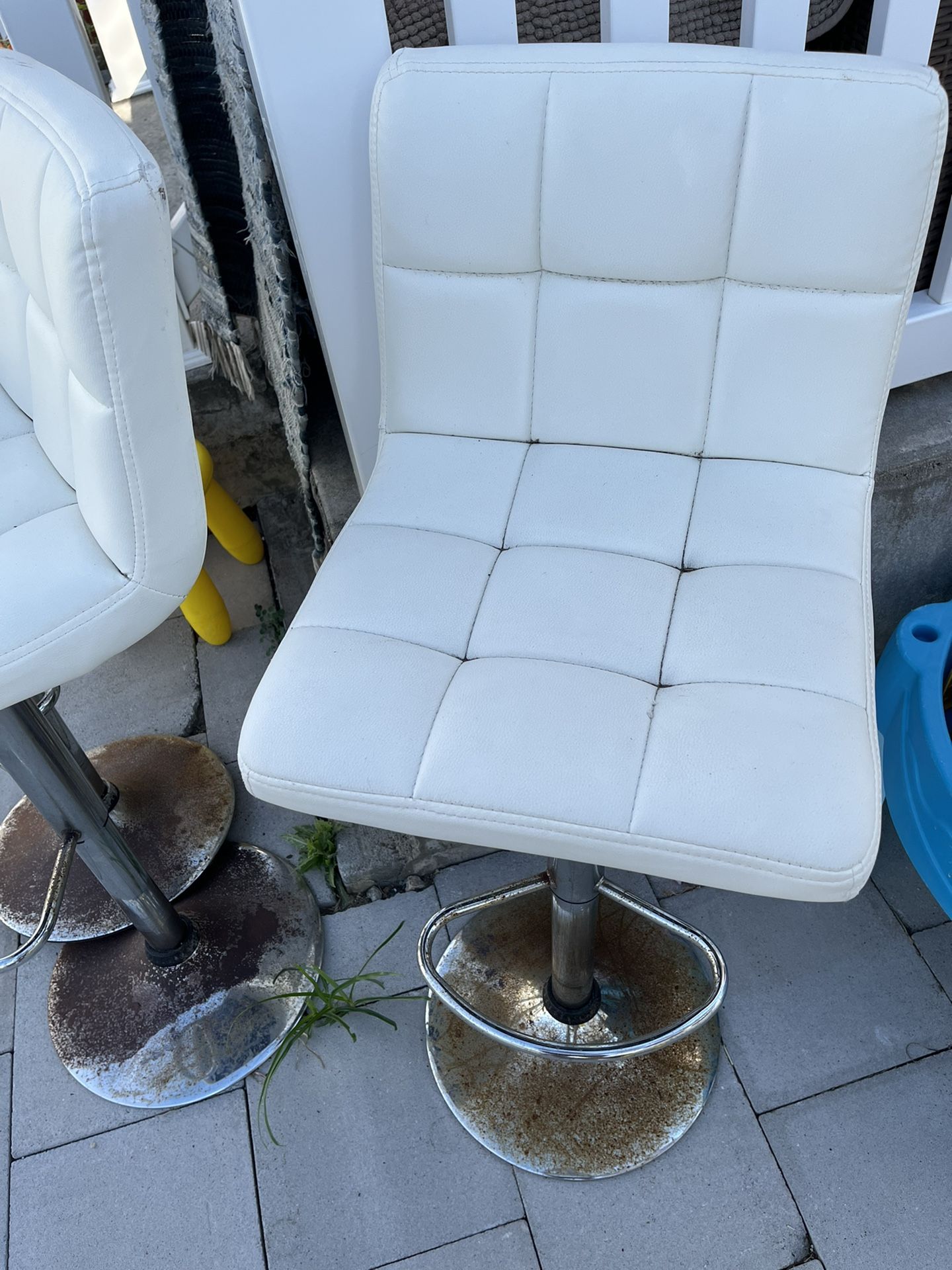 White Leather Bar Stools