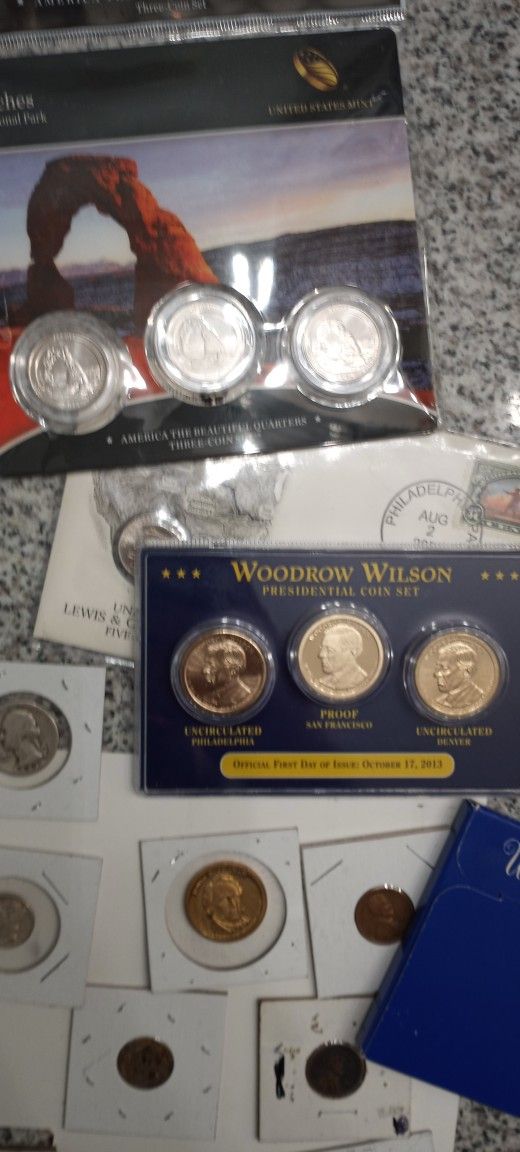 Coin Collection. Capped Bust Pennies Quarter Dime Us Silver error