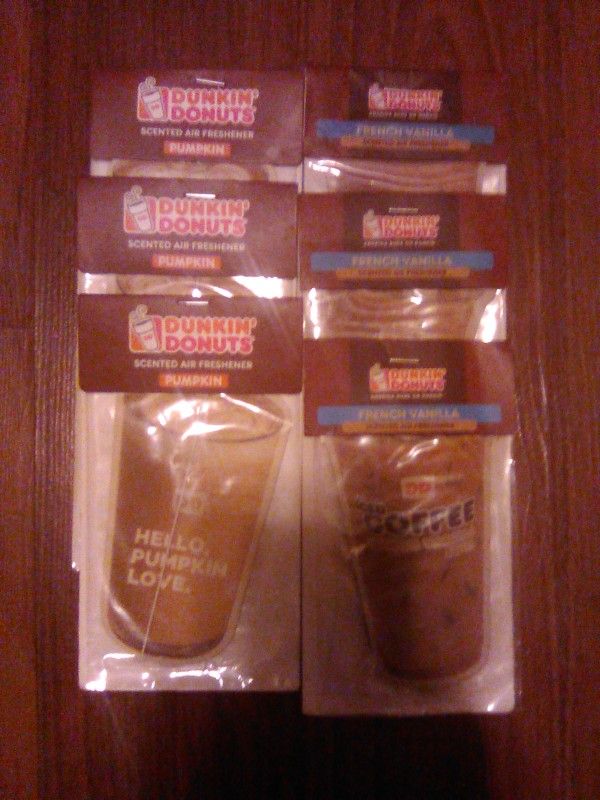 6 Dunkin' Donuts Coffee Scented Car Air Fresheners