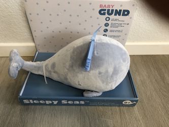 New Gund Baby Sounds and Lights Whale Stuffed Animal Plush Toy, Blue, 12" batteries still not activated Thumbnail