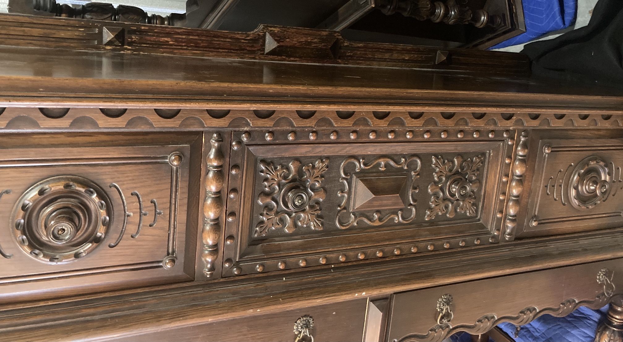 Jacobean Revival Style Buffet Sideboard - Will Deliver