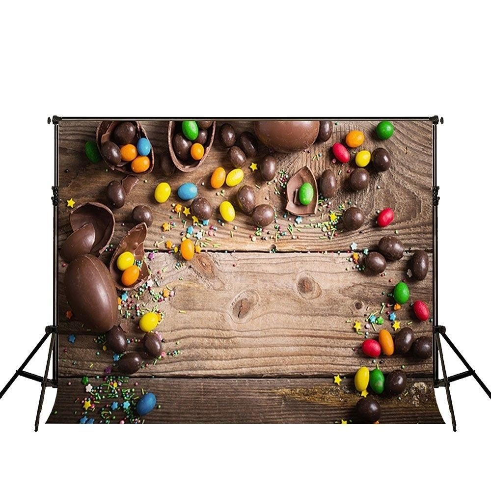 7x5ft Easter Photography Background Chocolate Easter Eggs Candy Photo Booth Props
