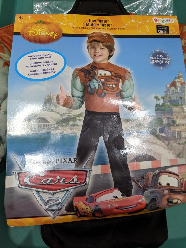Disney Pixar Cars Costume Of Tow Mater. New. Halloween.