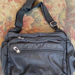 Black over-the-shoulder, multi-compartment bag Thumbnail