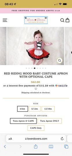 Red Riding Hood Baby Costume Thumbnail