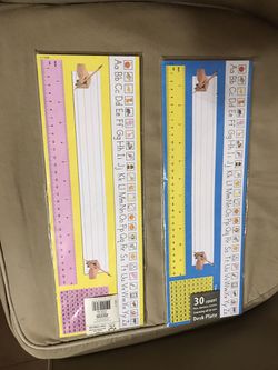 Students Desk Plates With Alphabet , Ruler , 100 Chart 30 Each Packet  Thumbnail