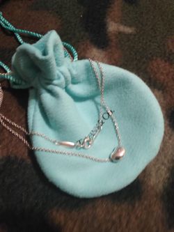 SOLD. Tiffany & Co Jewelry. mini bean necklace 18 1/2 inch...if you see, it's available :) Thumbnail