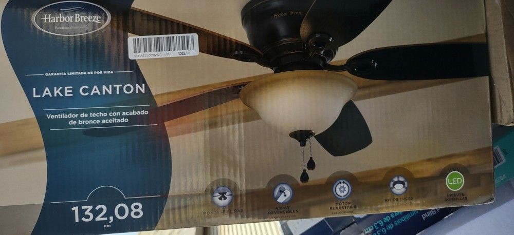 Harbor Breeze Lake Canton 52 In Bronze Led Indoor Flush Mount Ceiling Fan With Light 5 Blade For Fresno Ca Offerup Harbor Breeze Lake Canton 52 In Bronze, Tidebrook Ceiling Fan