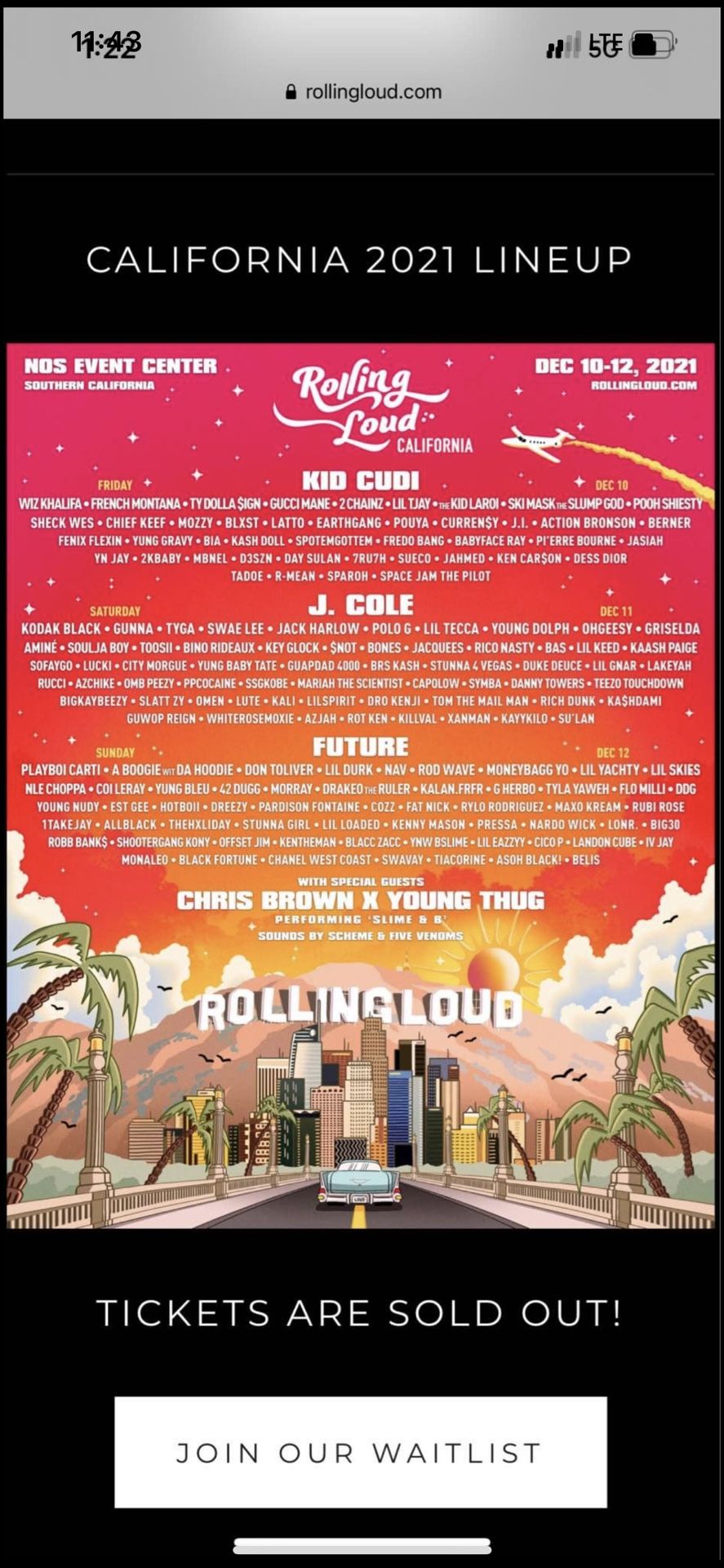 2 GA Rolling Loud Tickets