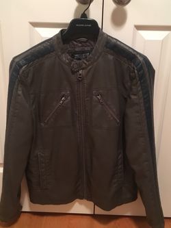 Leather Motorcycle Jacket - mens Medium Thumbnail