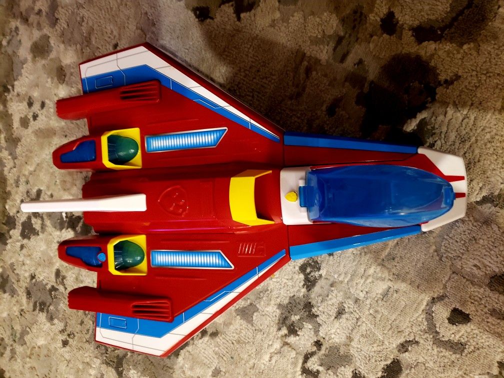 Paw Patrol, Super Paws, 2-in-1 Transforming Mighty Pups Jet Command Center with Lights and Sounds