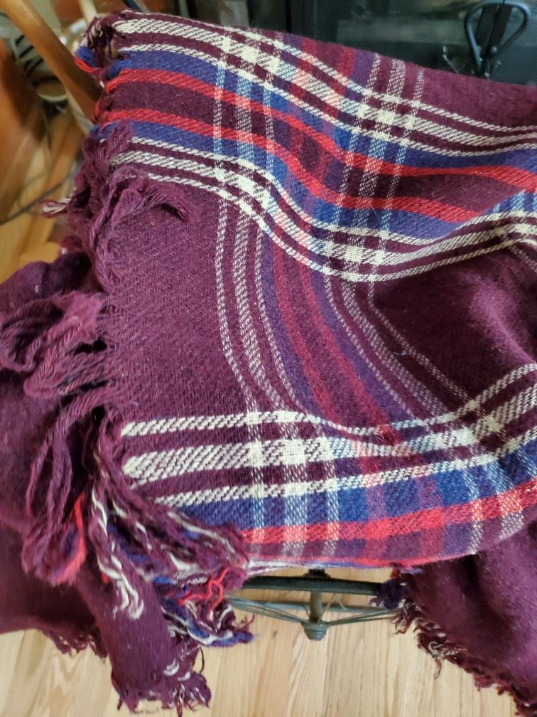 Vintage wool stadium blanket or throw