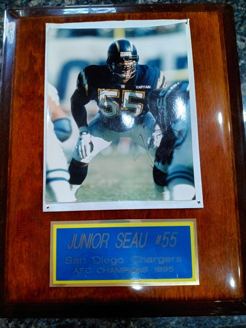 Junior Seau Autographed Plaque