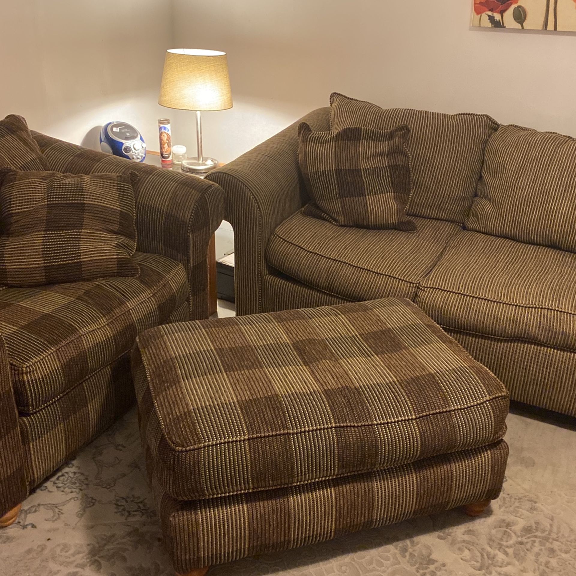 Love Seat, Couch Chair, Ottoman- Clean House, Smoke Free $225 OBO