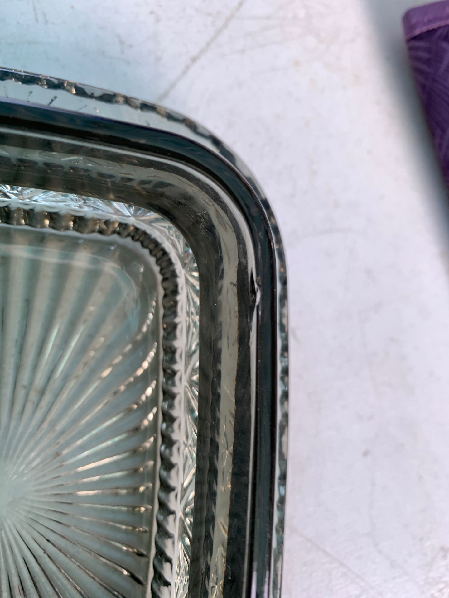 Glass butter dish