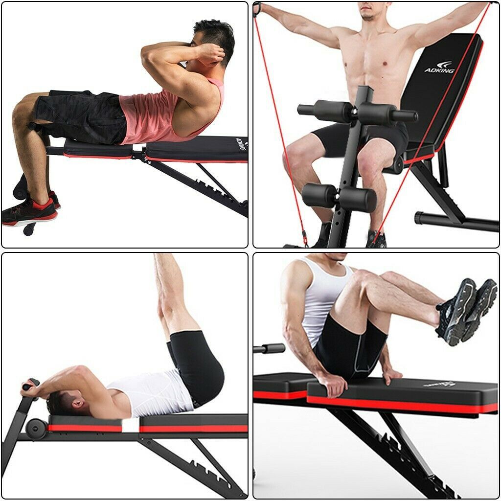 🔥 BRAND NEW Adjustable Sit Up Incline Abs Bench Flat Fly Weight Press Fitness Rope