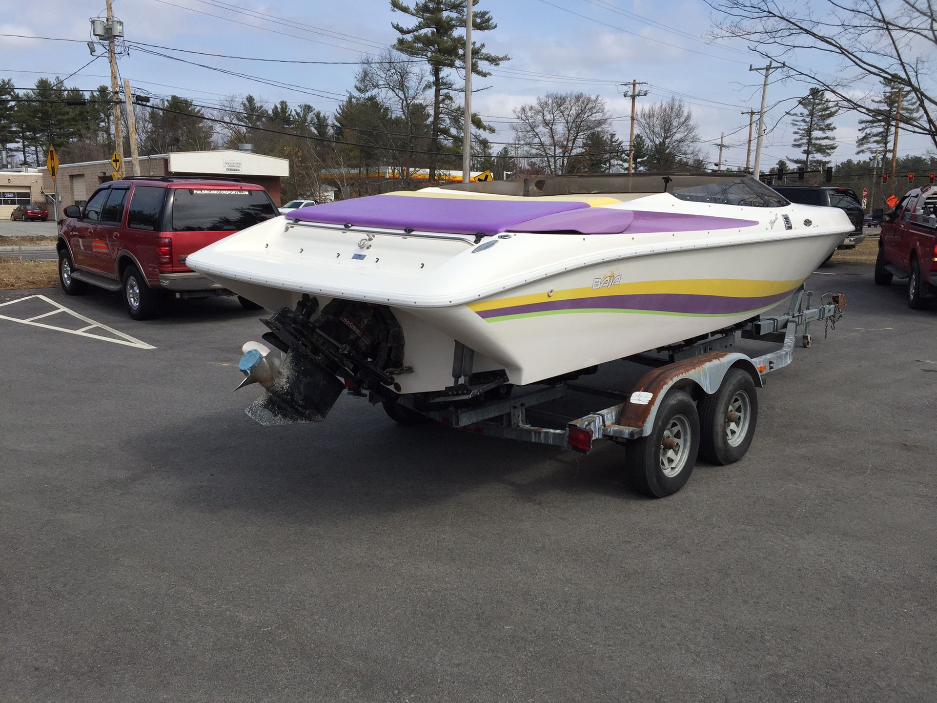 1992 Baja Bandit boat with 2 axel trailer will trade for Sale in ...