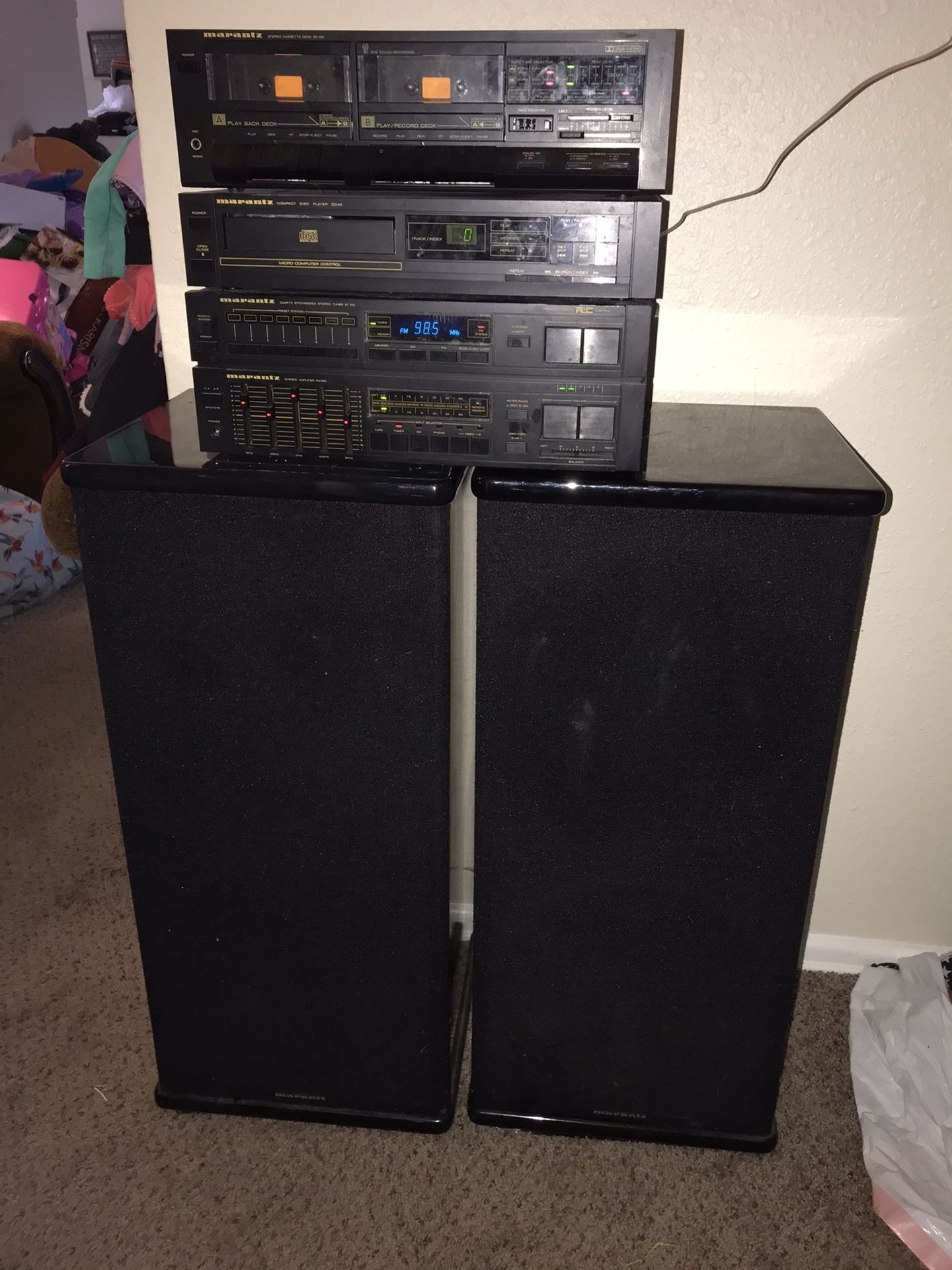 Marantz Stereo,cassette,cd Player An Speakers