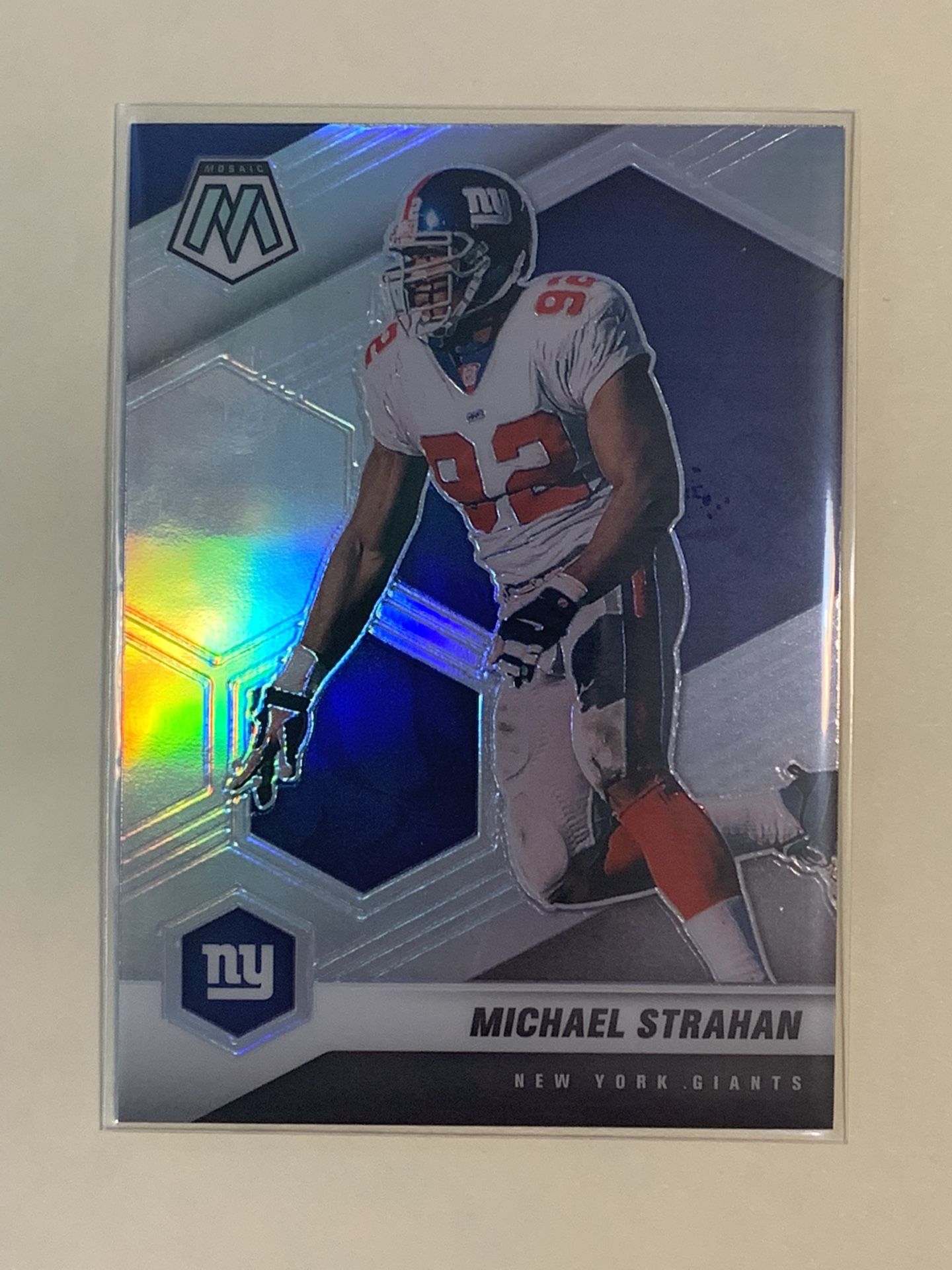 2021 Panini Mosaic Michael Strahan Silver Holo NY Giants