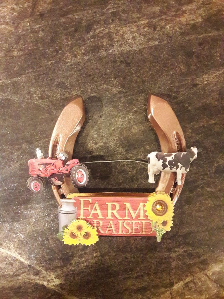 Tractor Farm horseshoe door hanger