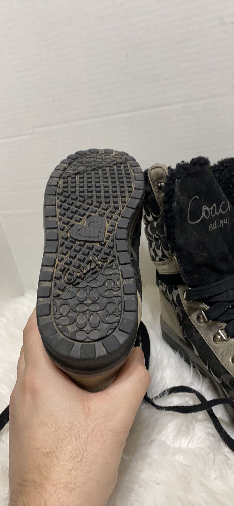 COACH TALLULA BOOTS 6 B SHEARLING LINING ~