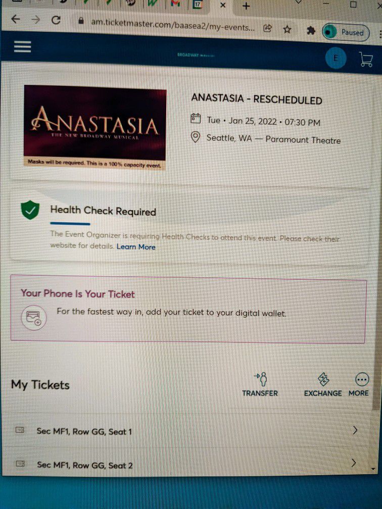 FREE Tickets to Anastasia at The Paramount Theatre, Seattle
