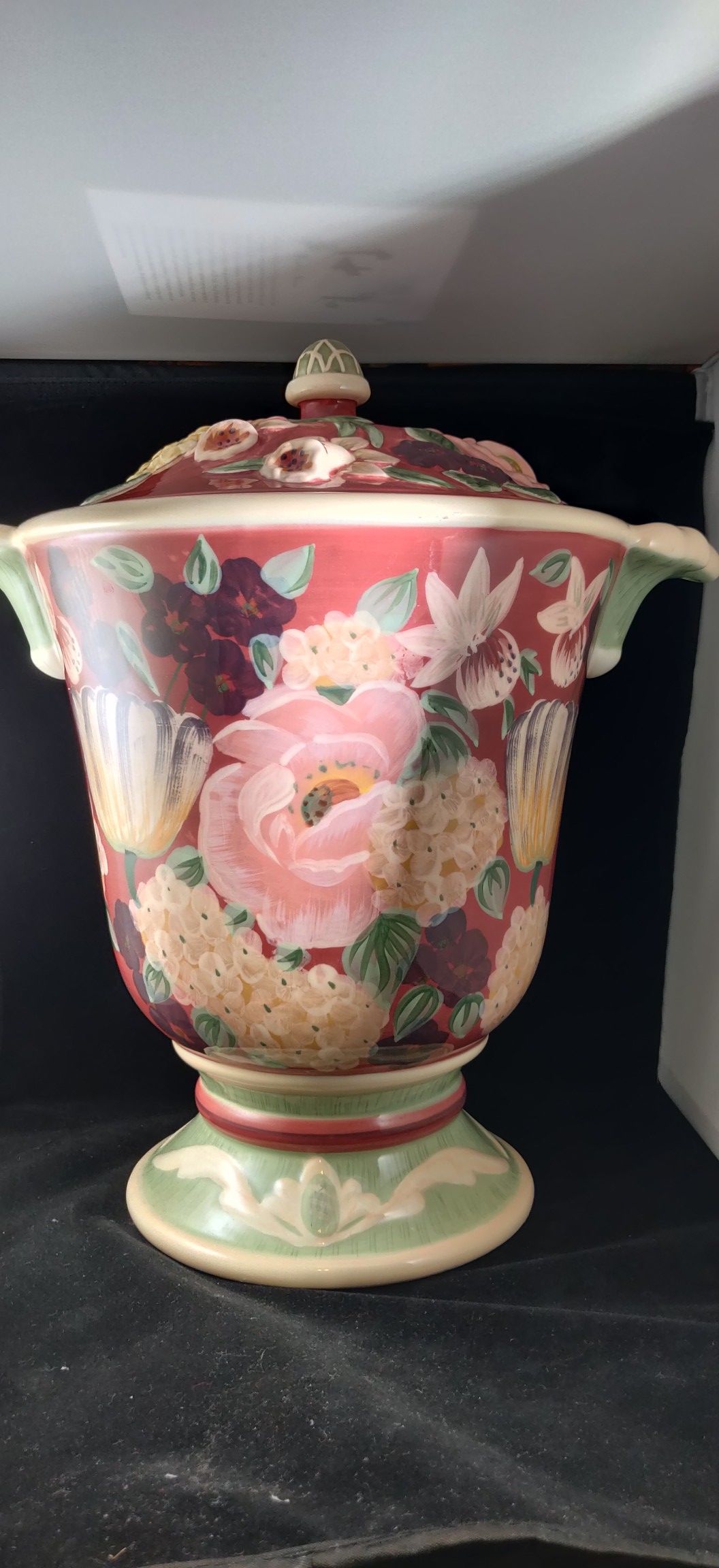 Beautiful 14" Floral Jar Canister