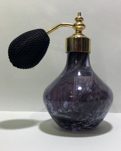 Glass Perfume Bottle With Mesh Atomizer Bulb  Vintage Style Thumbnail