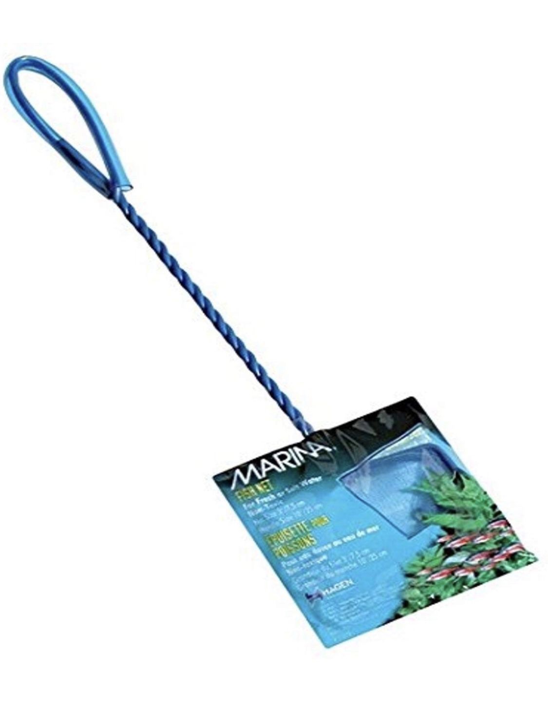 Marina Blue Fine Nylon Net with Handle, Aquarium Maintenance Tool, Blue