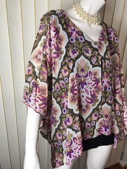 Women’s Chiffon Top/poncho/blouse/size XL Thumbnail