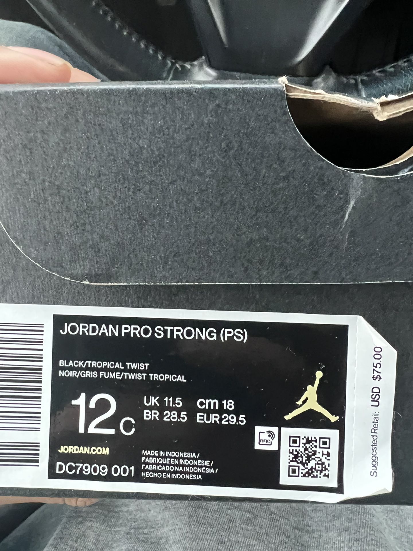 Jordan PRO STRONG Size 12C Kids