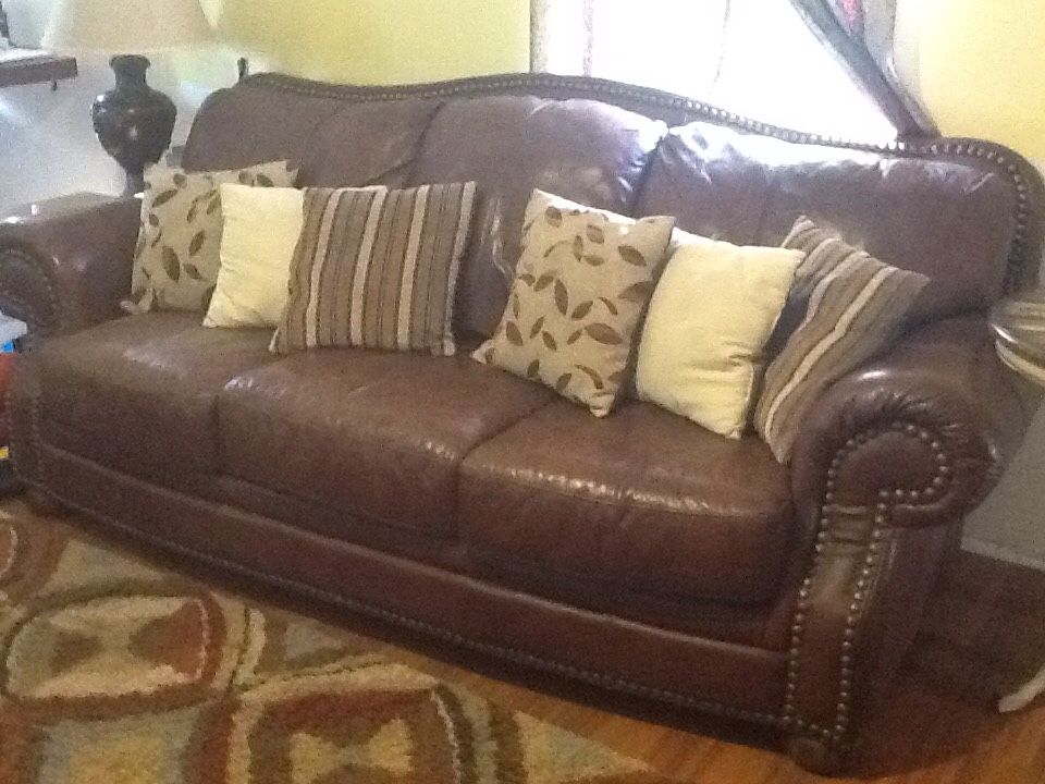 Leather Ashley furniture couch