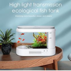 1.8 Gallon Multifunction Self-Cleaning Fish Tank,Small Desktop Aquarium Starter Kit Thumbnail