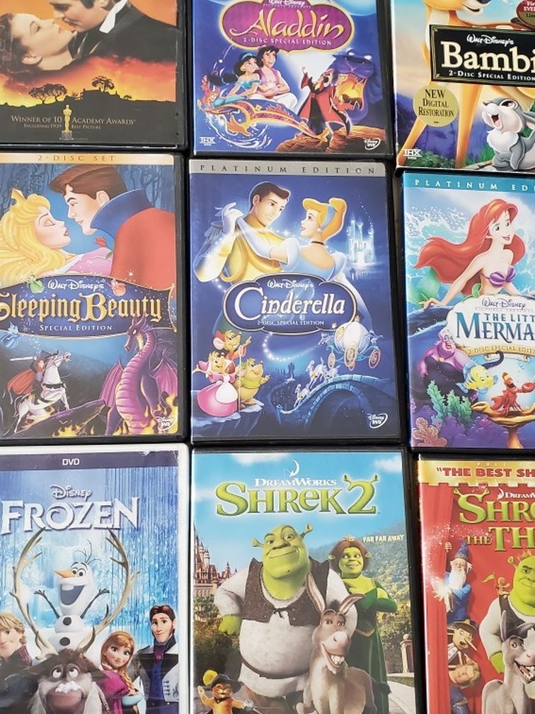 Disney Movies Shrek Gone With The Wind $5. Each