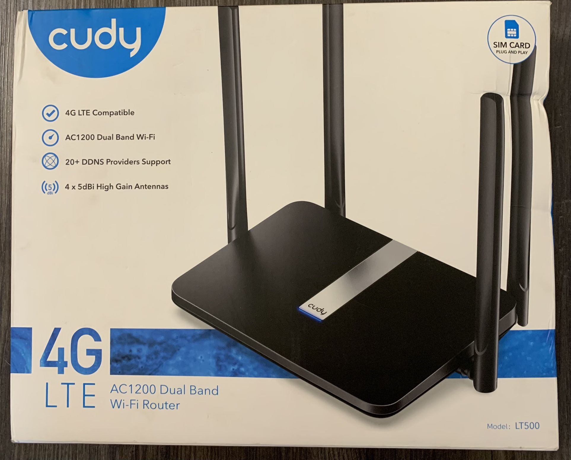 Cudy AC1200 Dual Band Unlocked 4G LTE Modem Router with SIM Card Slot, 1200Mbps Mesh WiFi, EC25-AFX Qualcomm Chipset, 5dBi High Gain Antennas, DDNS, V