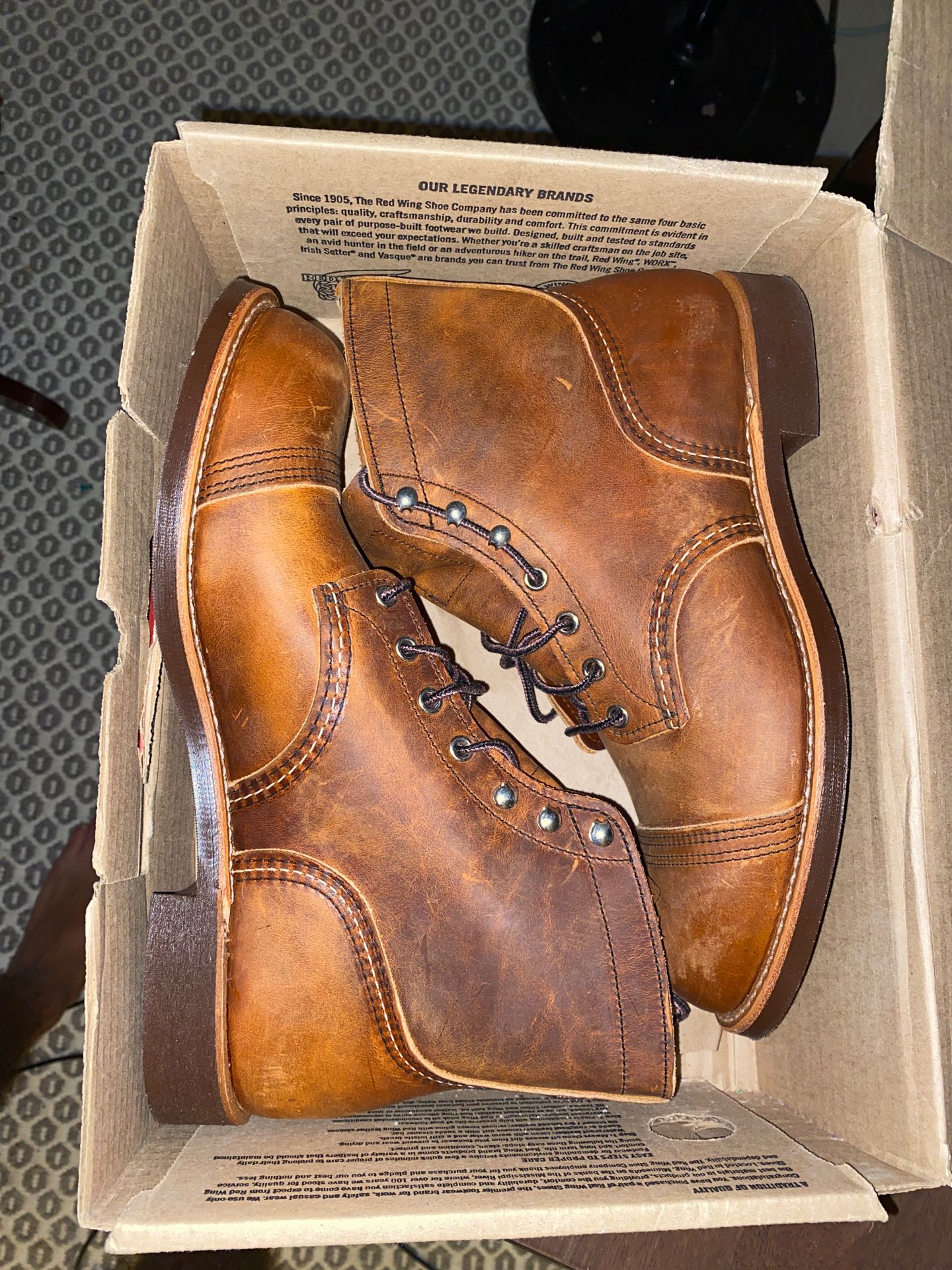Red Wing Boots (Never worn) w/ red wing brand leather cream