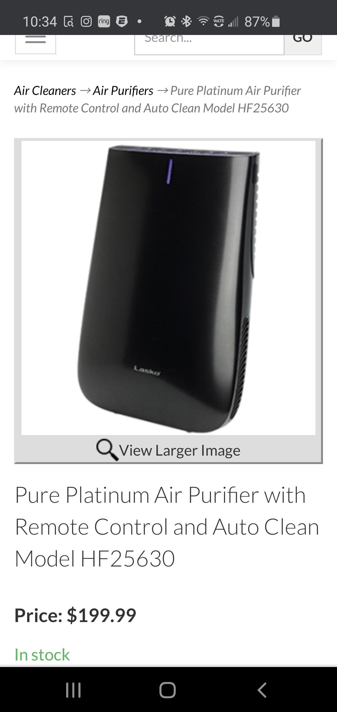 Lasko humidifier
