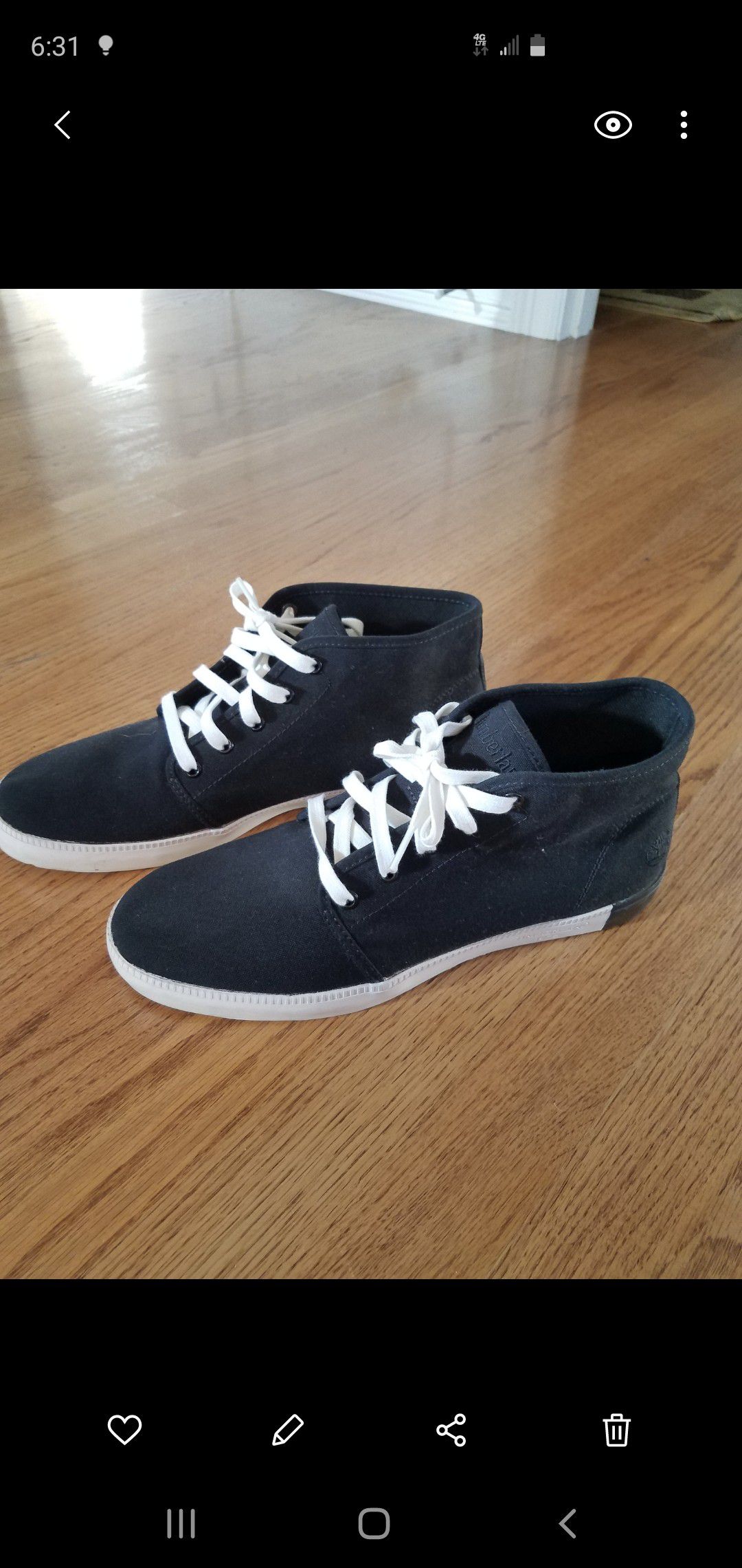 Black timberland casual canvas shoes