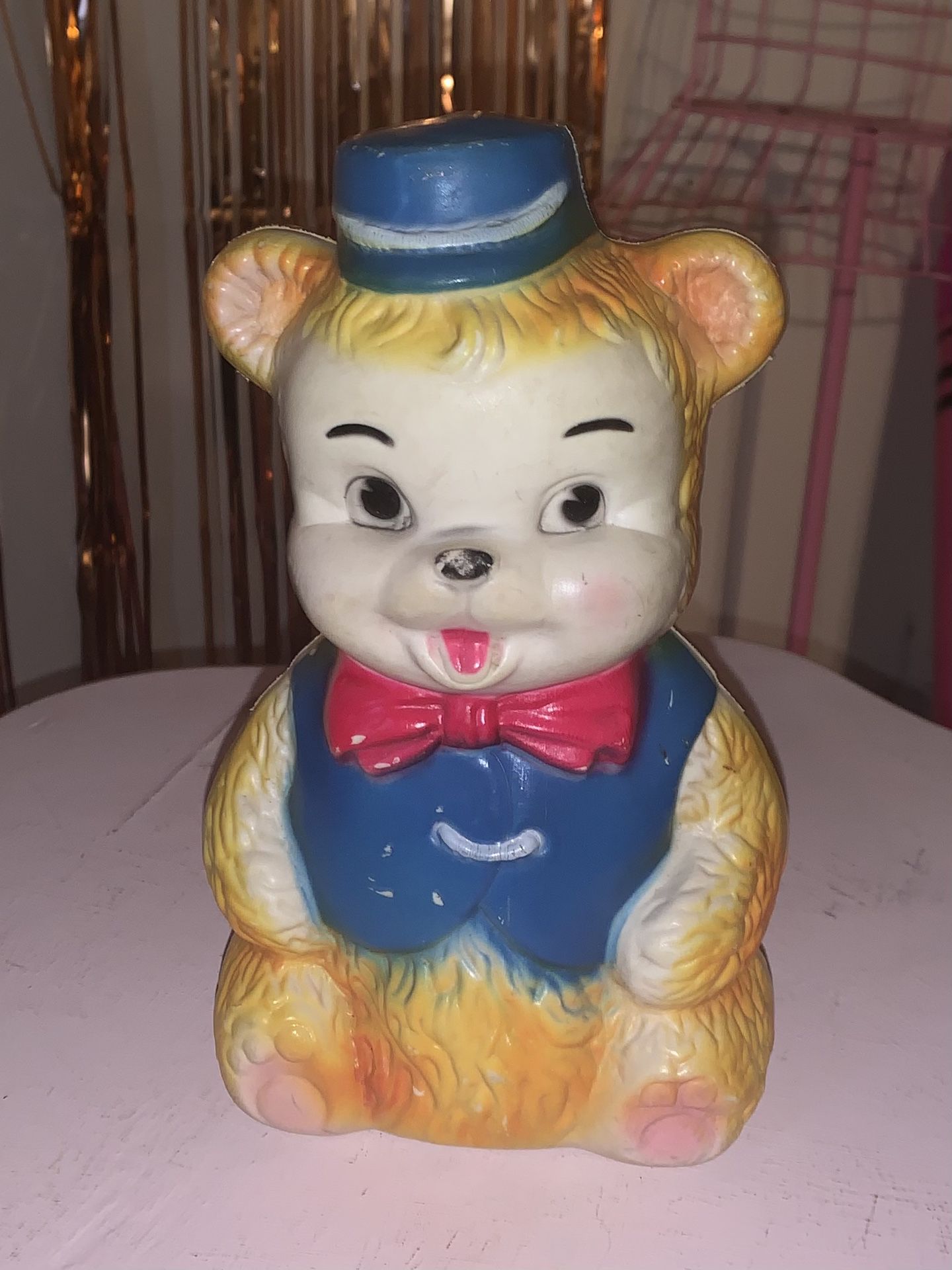 Vintage Circus Bear Rubber Toy